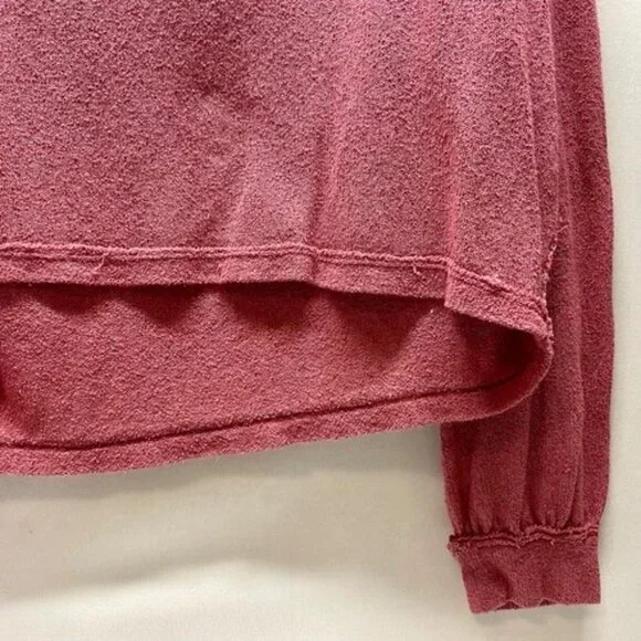 We The Free Stay With Me Hacci Top Women's Small Raspberry Pink Long Sleeve GUC - Picture 7 of 10